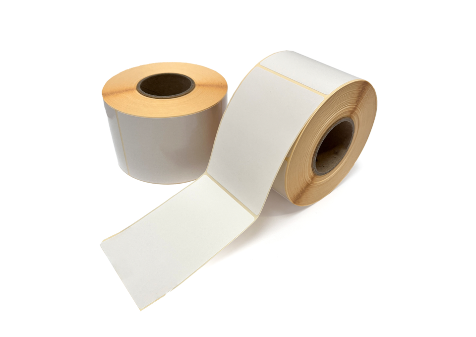 Thermo etiketter, Unprinted w/perforations, 100 x 144 mm, 1.200 pcs.